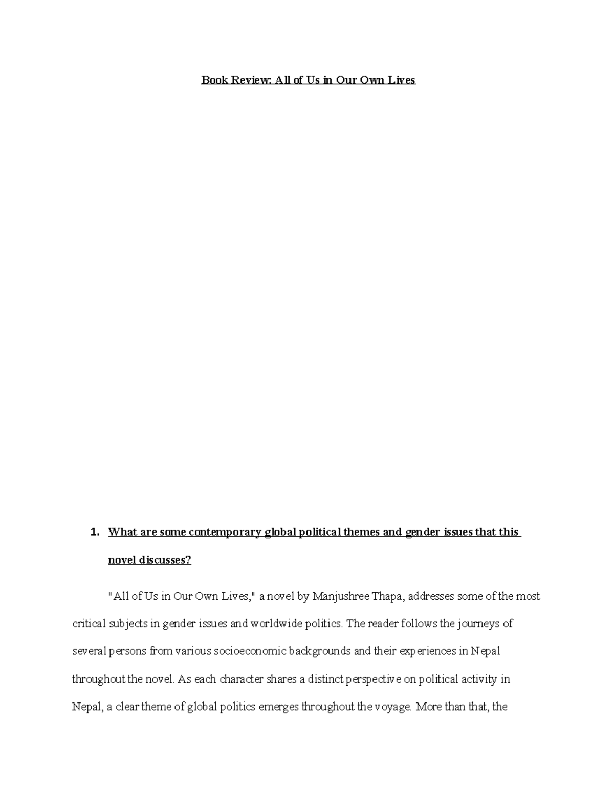 Book review All of us in our own lives Book Review All of Us in Our Own Lives 1. What are Book review All of us in our own lives Book Review All of Us in Our Own Lives 1. What are