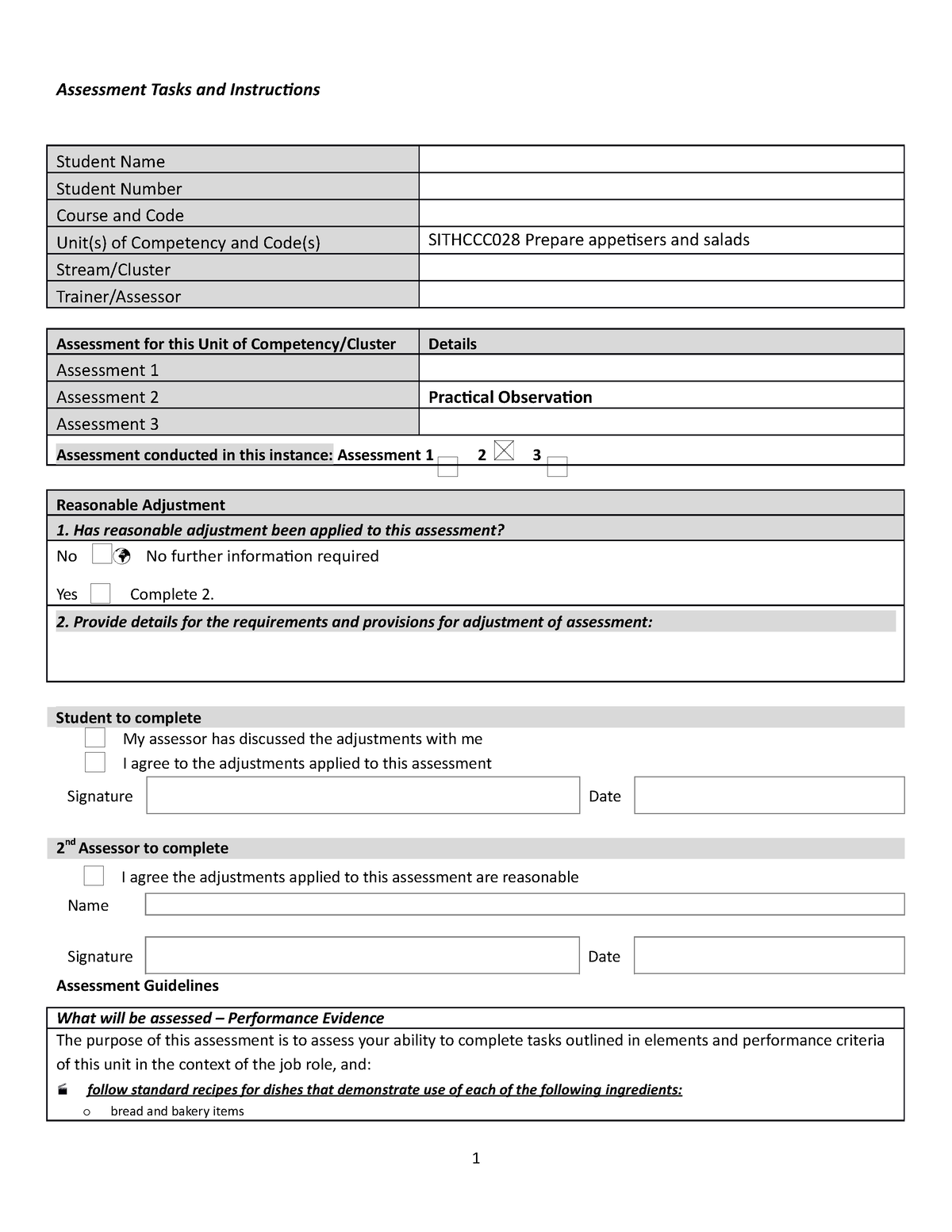 RC Sithccc 028 Assessment 2 Practical Observation - ACC3MAC - LaTrobe ...