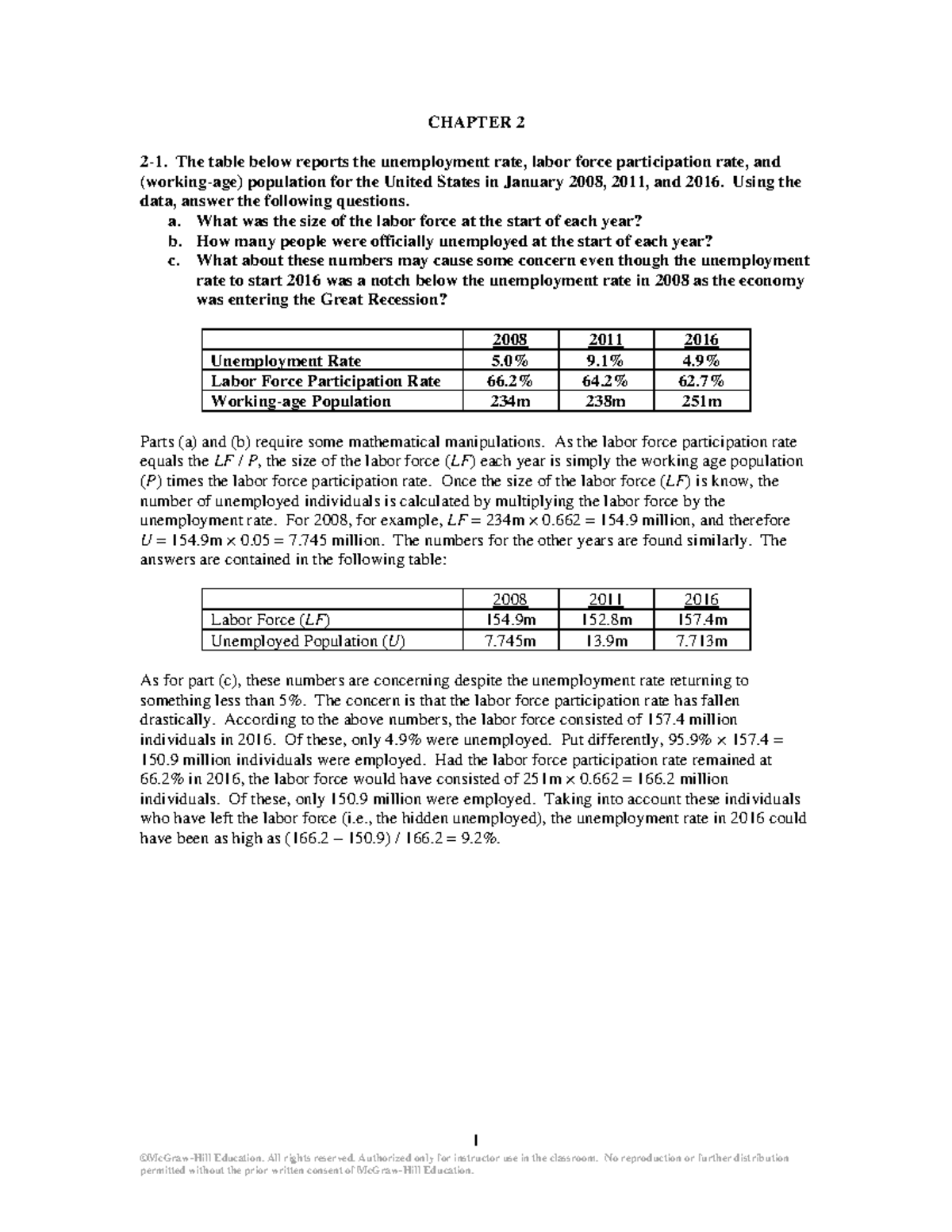 chapter 2 labour economics exercises - ©McGraw-Hill Education. All ...