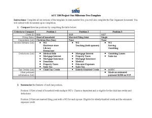 ACC 330 Module Two Income Assignment - Research All Three Cases Using ...