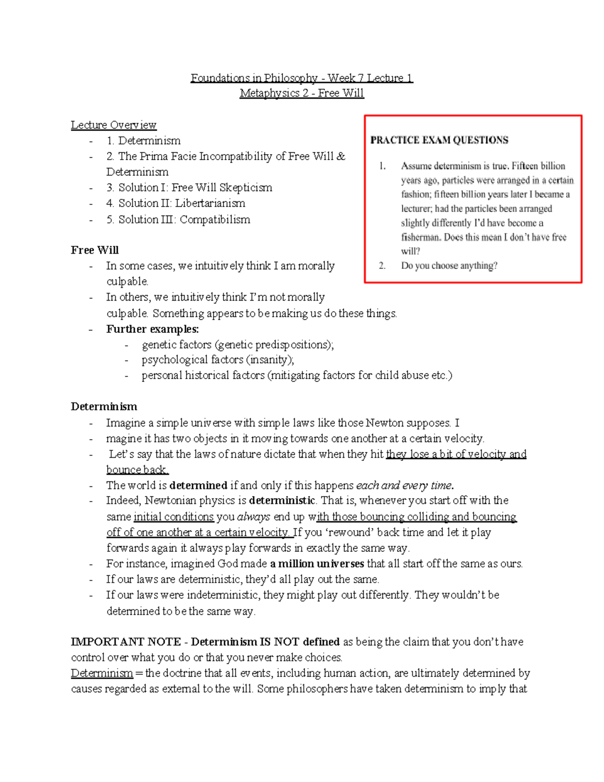 Foundations in Philosophy - Metaphysics 2 - Free Will - Foundations in ...