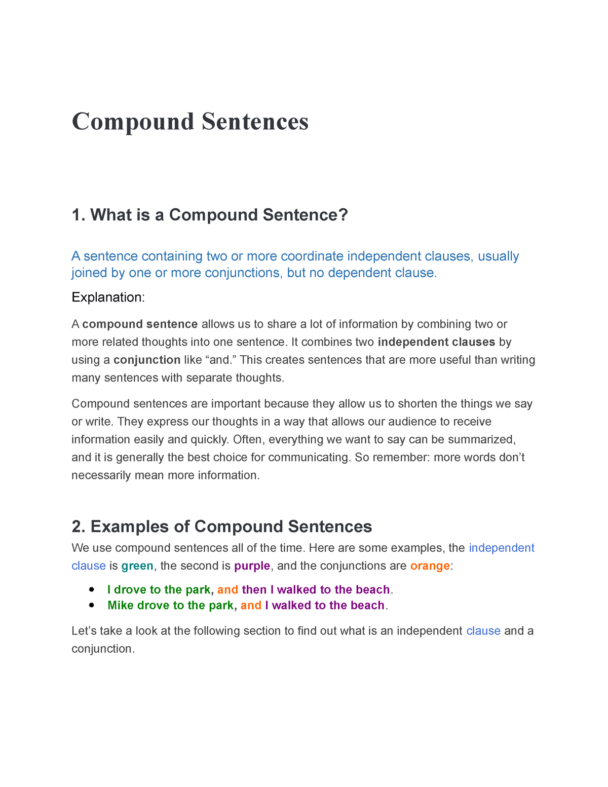 Compund Sentence - I Need This - EnglishSentences Compound Sentences 1 ...