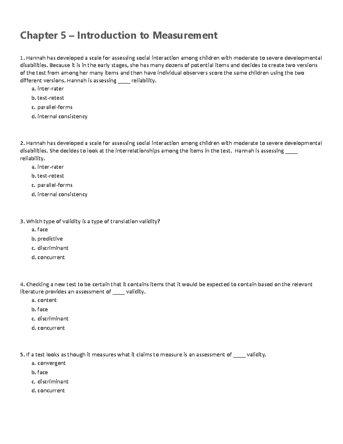 Chapter 5 Introduction To Measurement - Chapter 5 – Introduction To ...