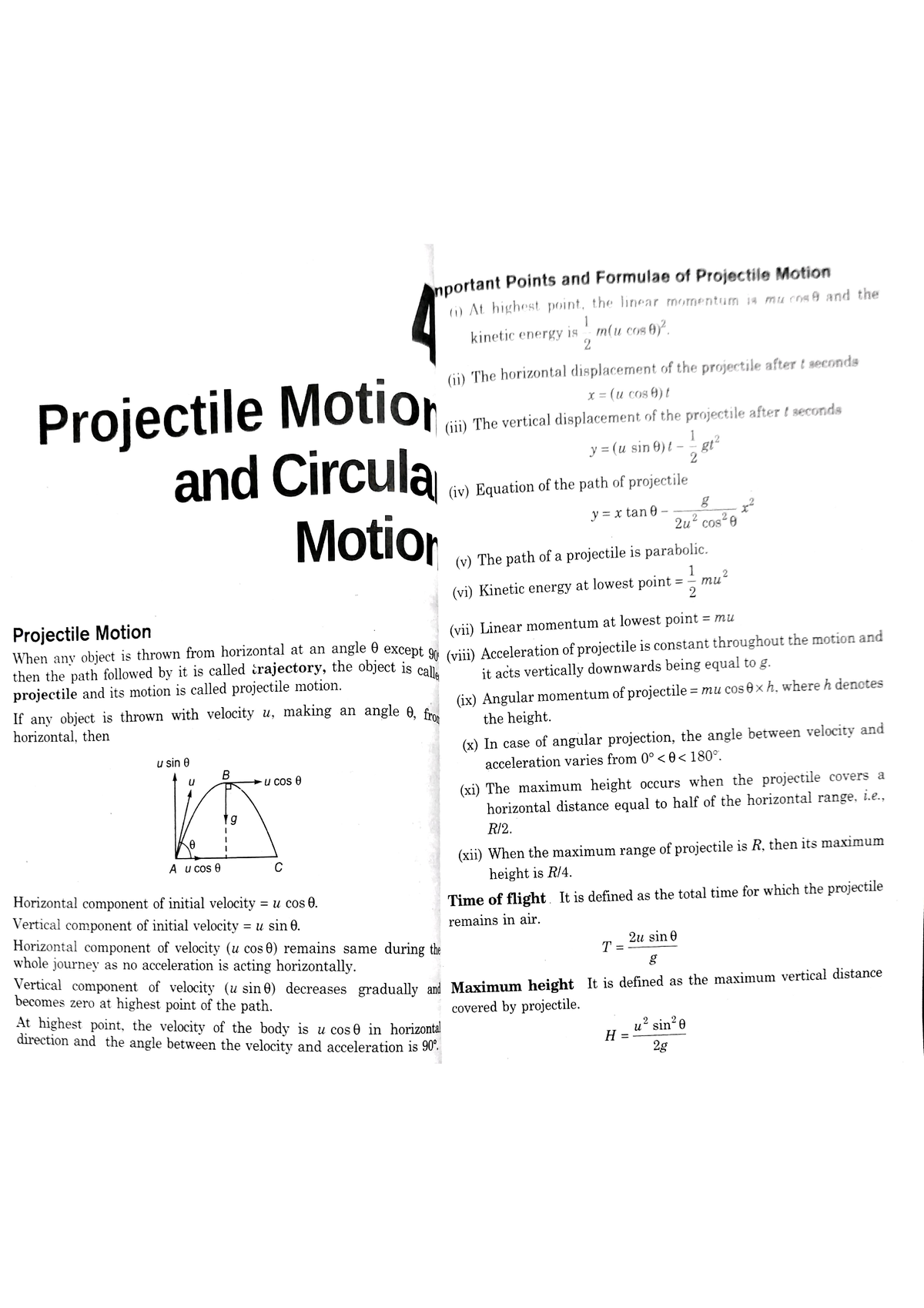 4.projectile Motion And Circular Motion - Plus Two Science - Studocu