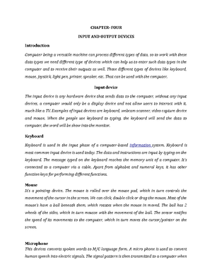 Introduction to Computer system - summary notes - CHAPTER - 1 ...