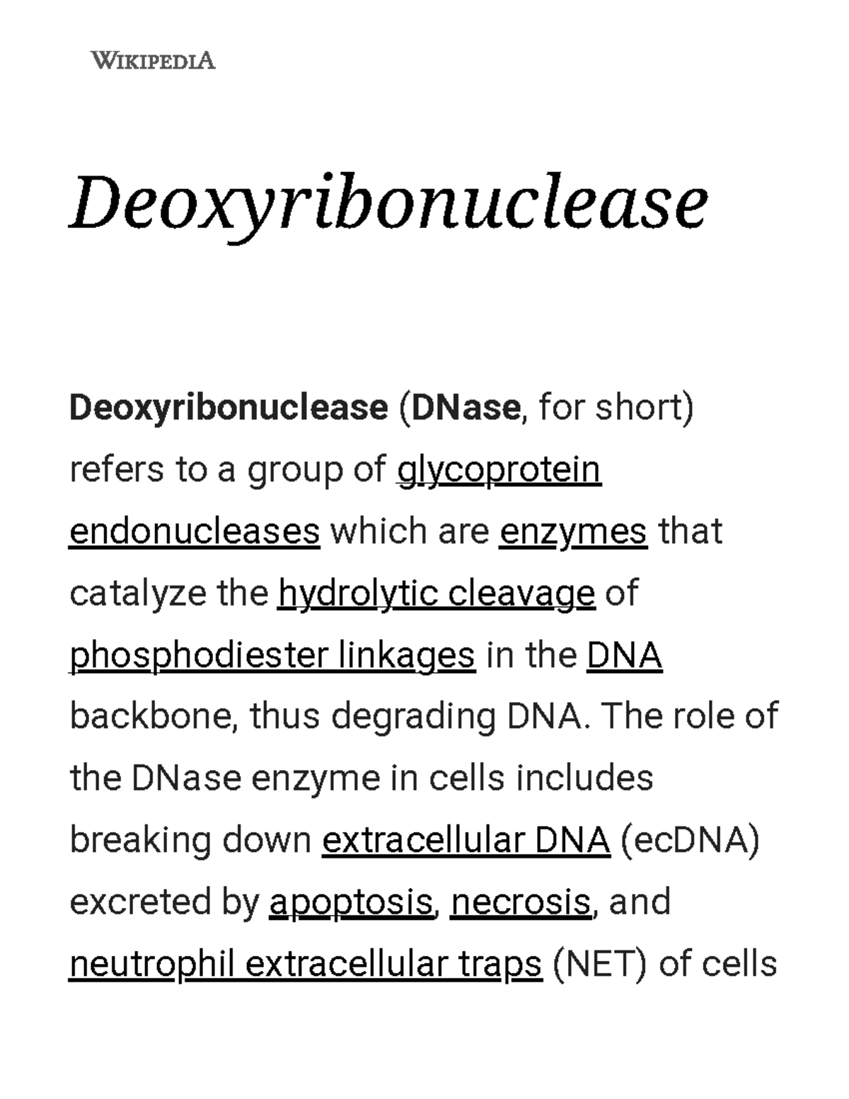 Deoxyribonuclease - Wikipedia - Deoxyribonuclease Deoxyribonuclease ...