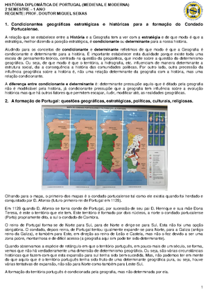 Resumos De História Diplomática Portuguesa Medieval E Moderna - Resumos ...