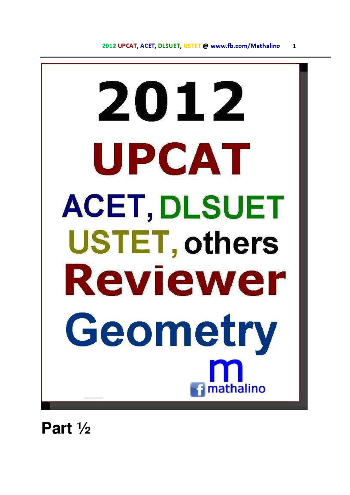Geometry - Math - Part ½ Mathalino’s online review is okay and ...