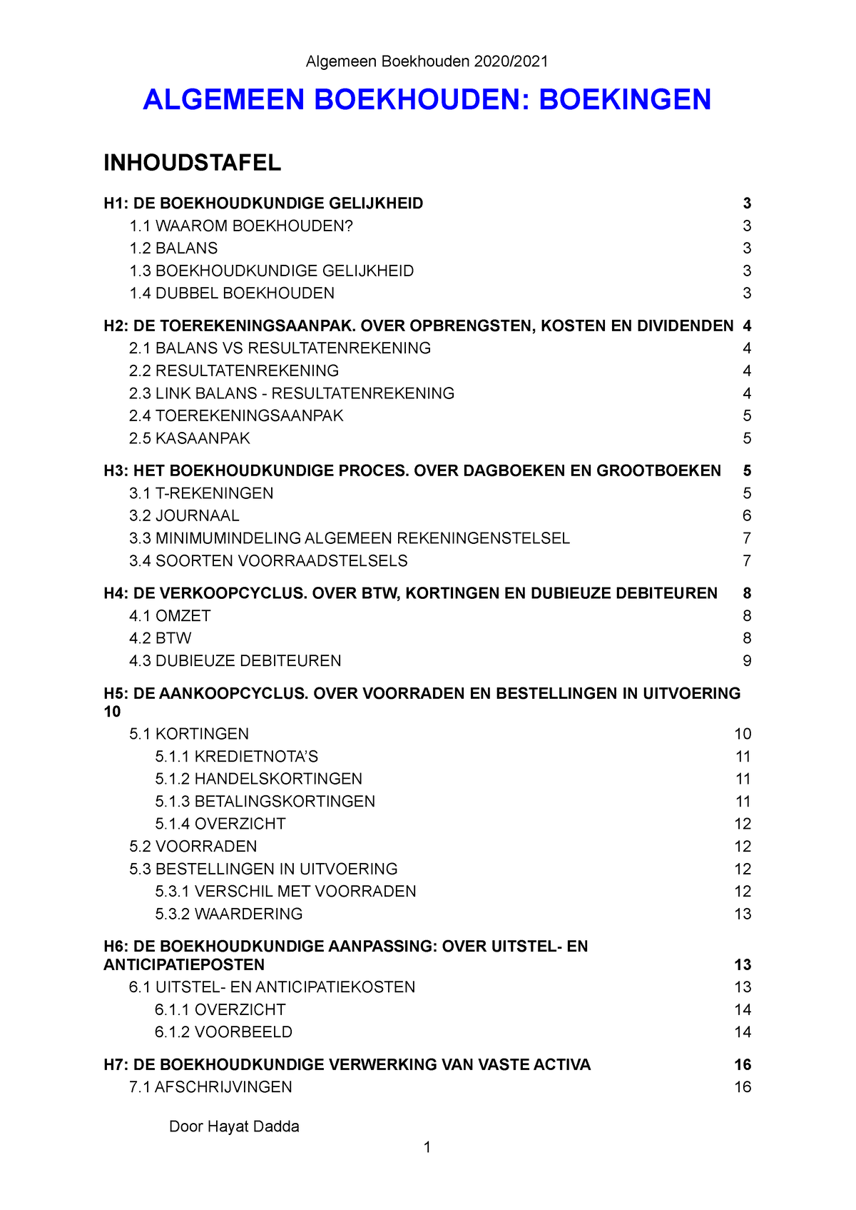 Algemeen Boekhouden Overzicht Boekingen - ALGEMEEN BOEKHOUDEN ...