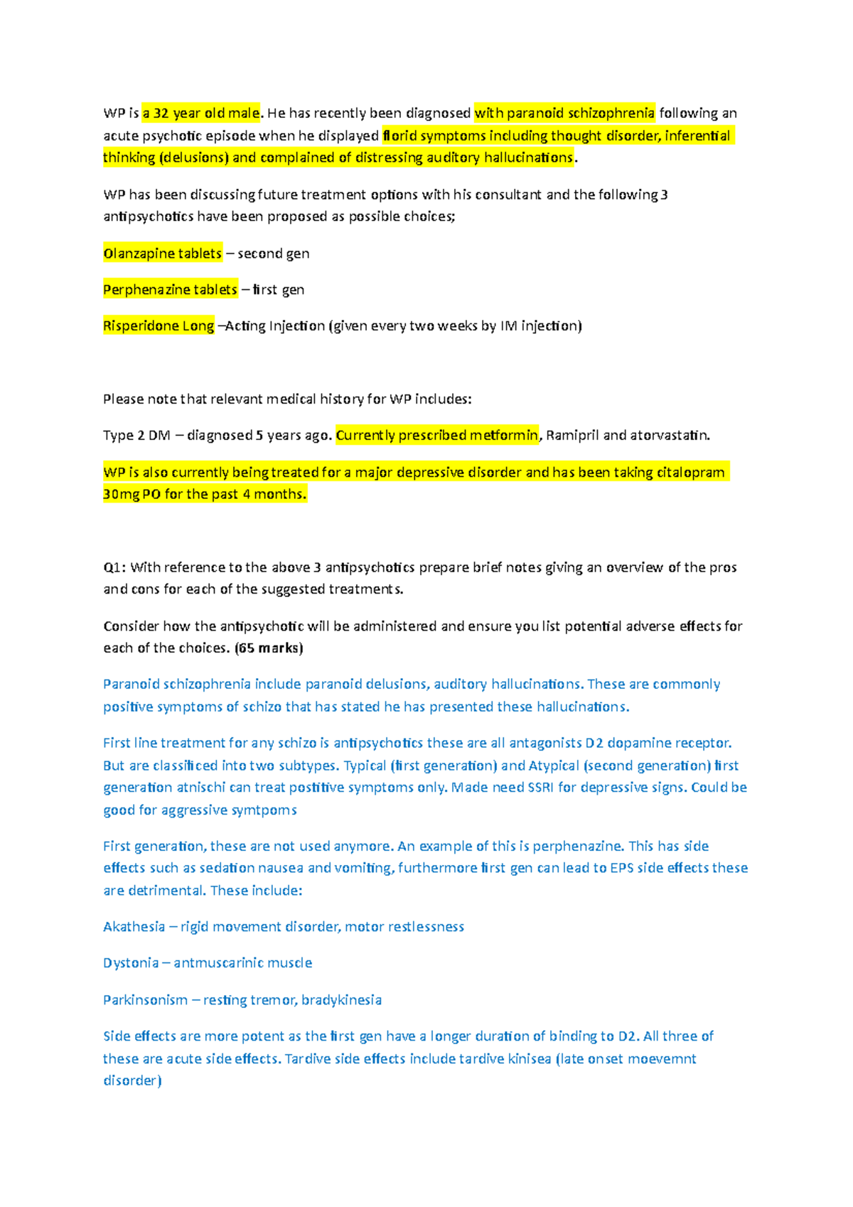 DAS case sample questions (Psychosis^J OCD ) 2018 (1) (Auto Recovered ...