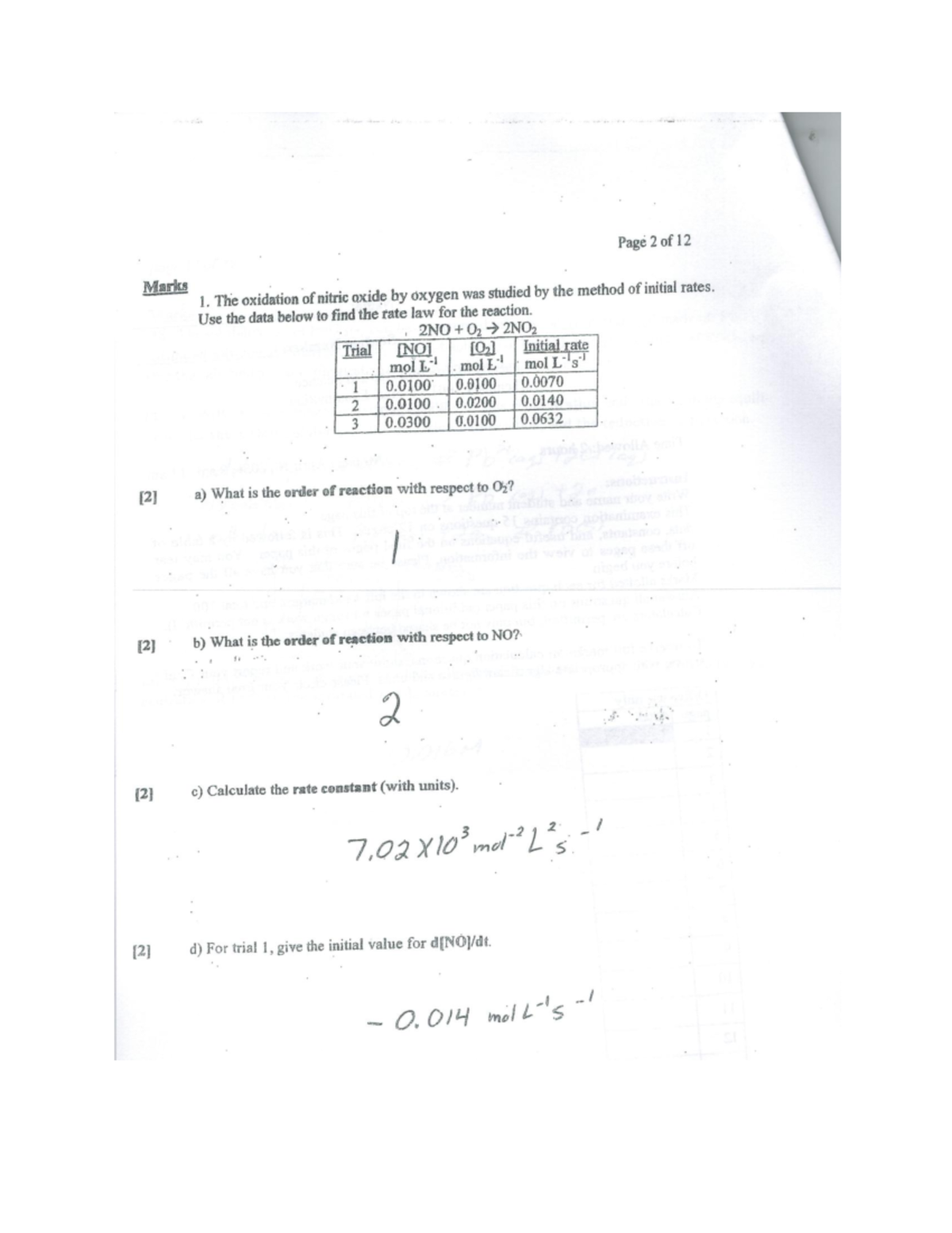 Exam 2006, questions and answers Page 2 of 12 Mark! , l. The