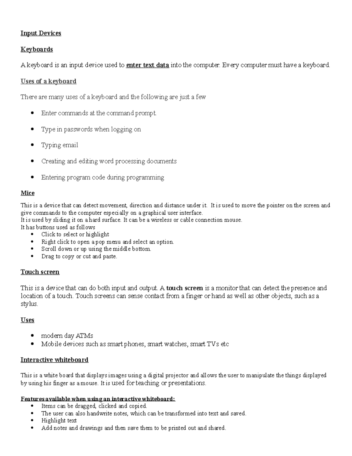 Input devices in information computer technology - Input Devices ...