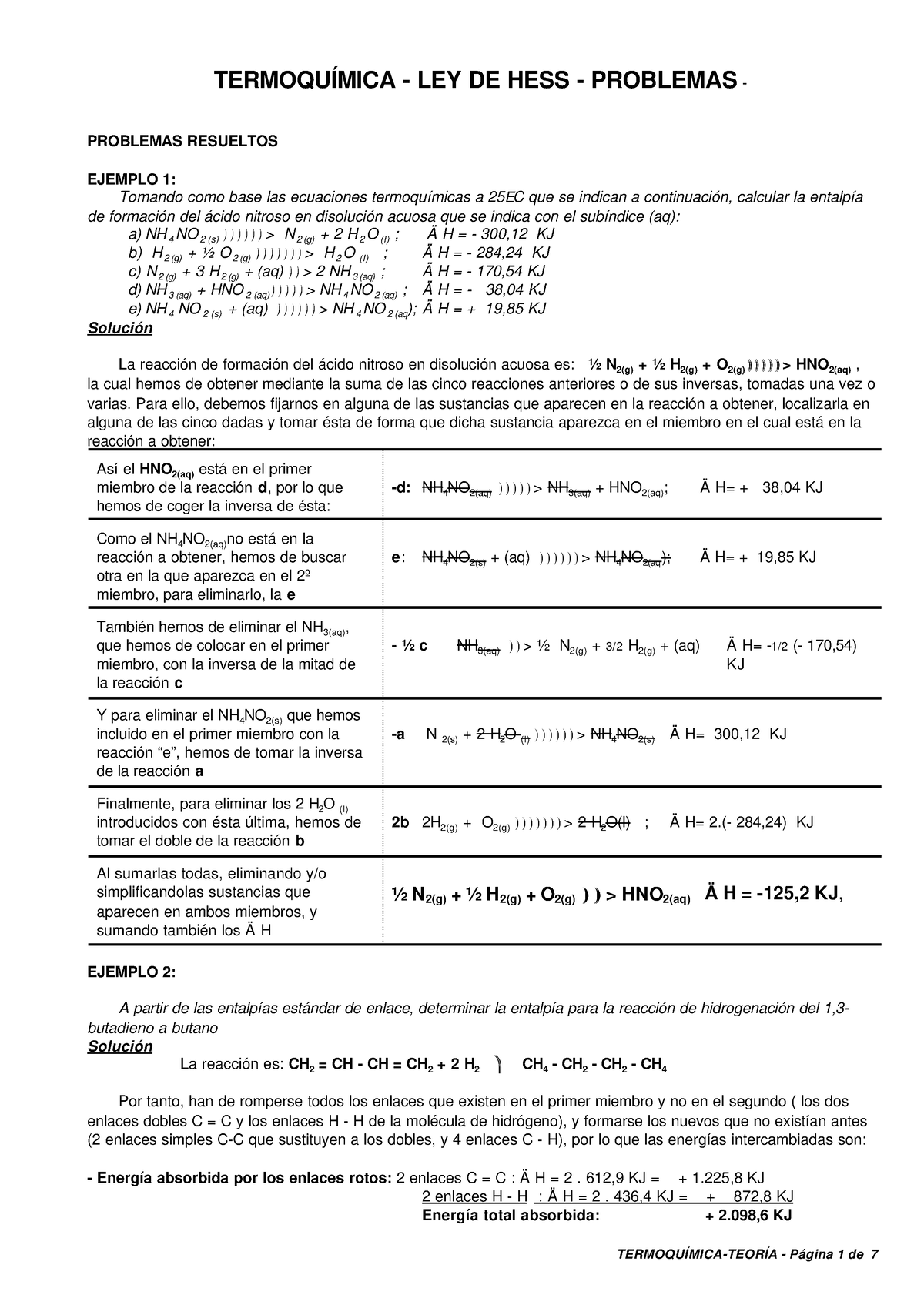 Termoquimica-problemas - TERMOQUÍMICA - LEY DE HESS - PROBLEMAS ...