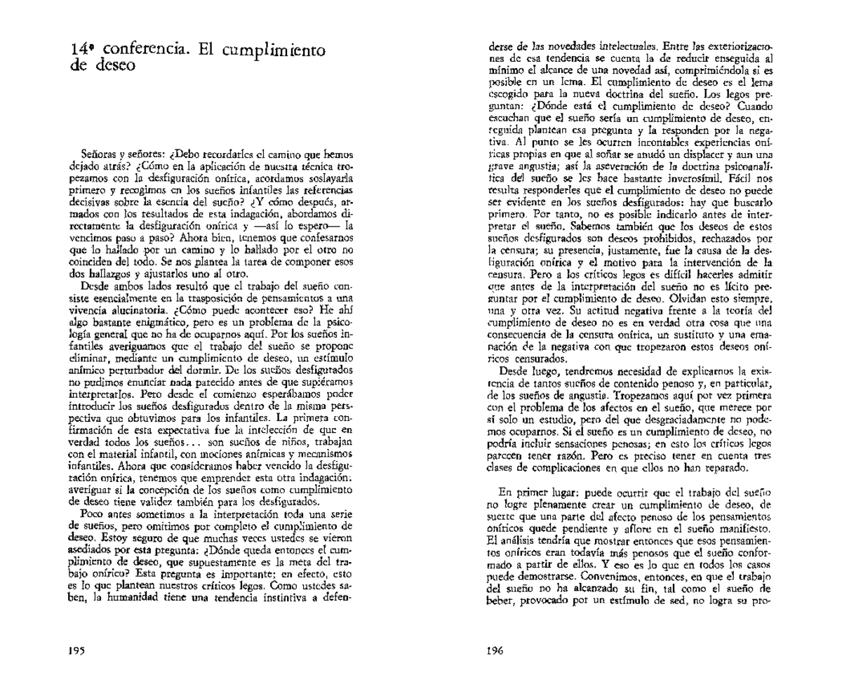 Conf 14 El cumplimiento de deseo [195208] 14* conferencia. El