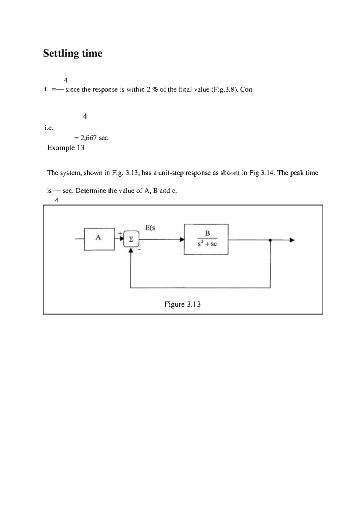 Settling time - Lecture notes 15 - Warning: TT: undefined function: 32 ...