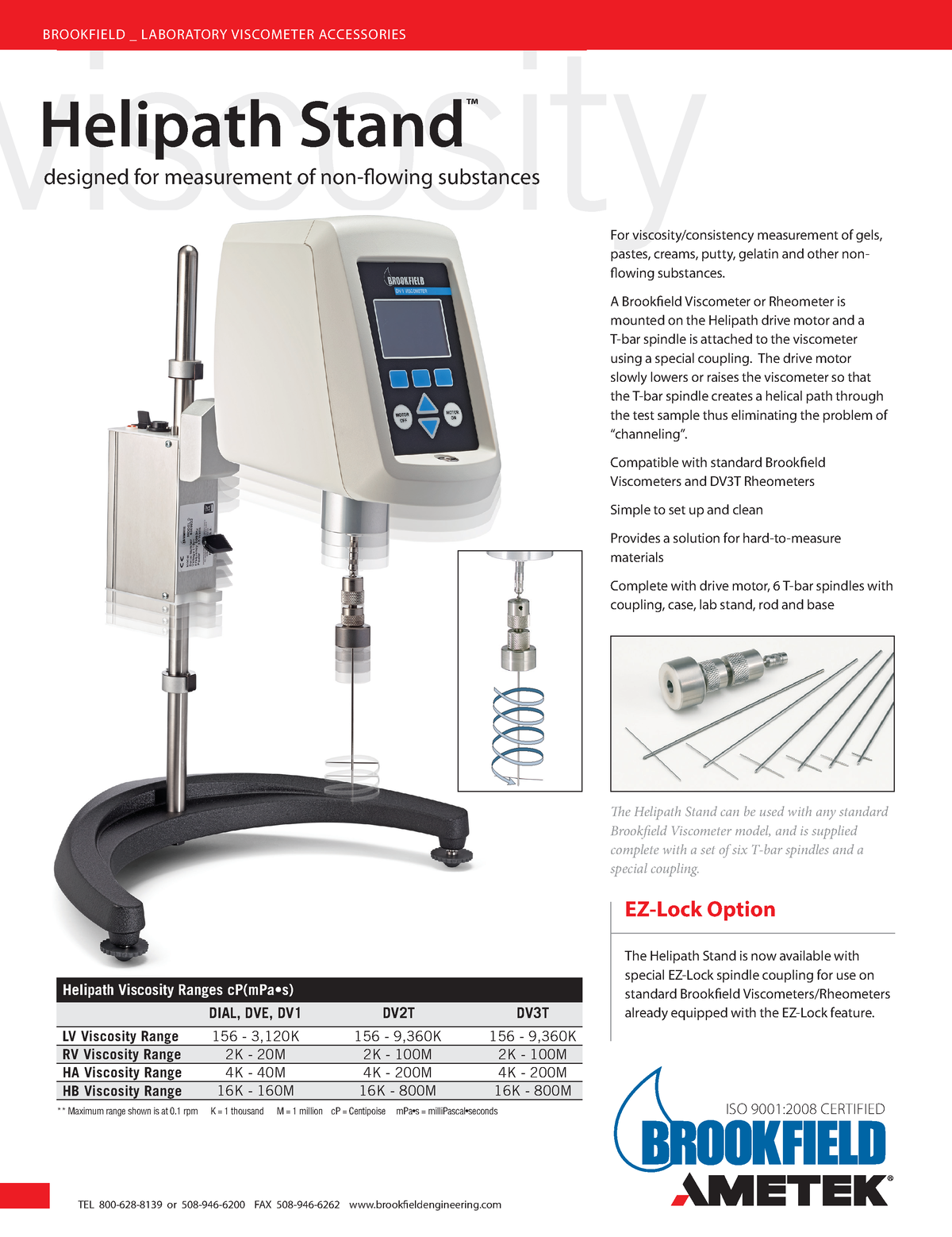 Helipath stand - Viscometer - TEL 800-628-8139 or 508-946-6200 FAX 508 ...