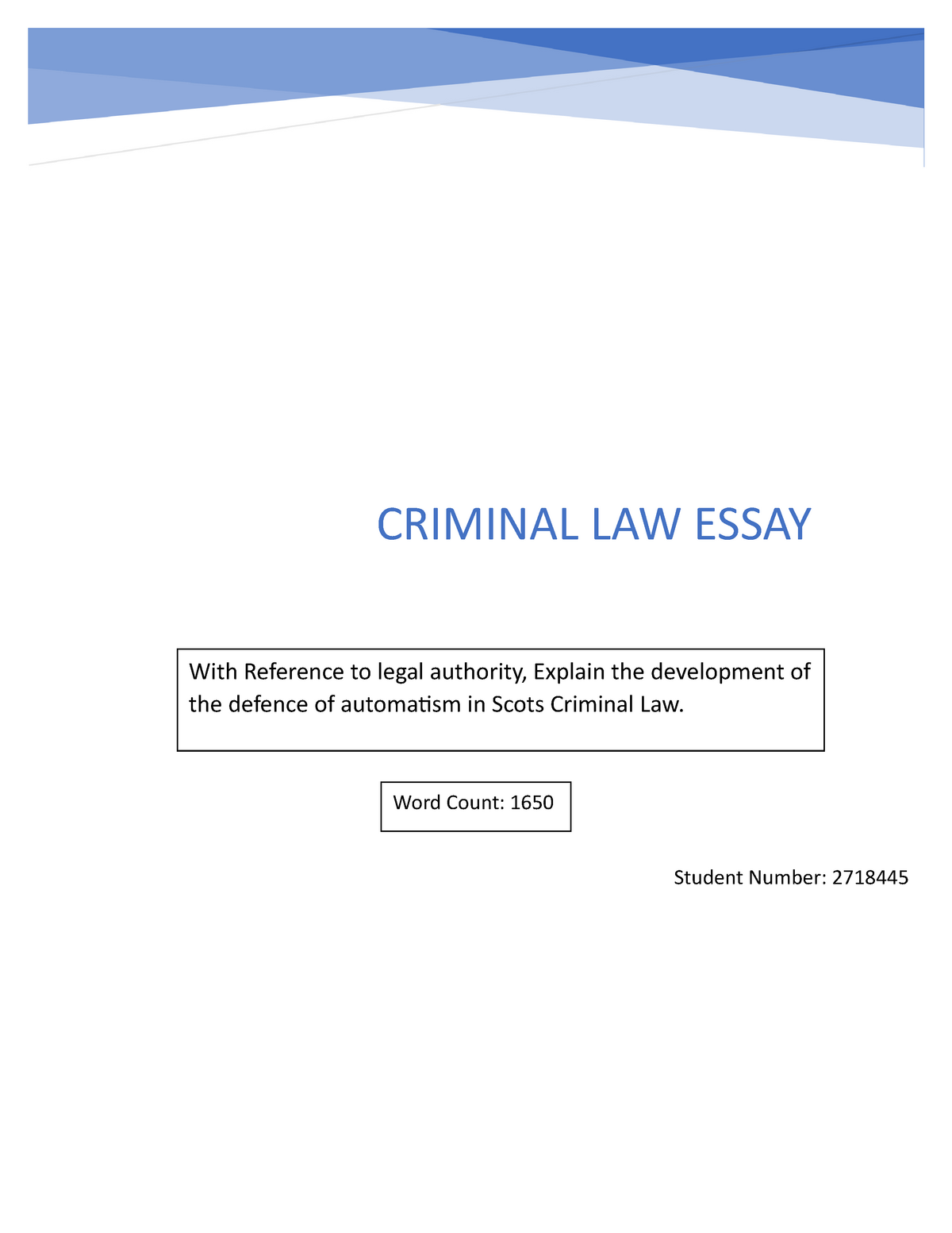 how to write criminal law essay