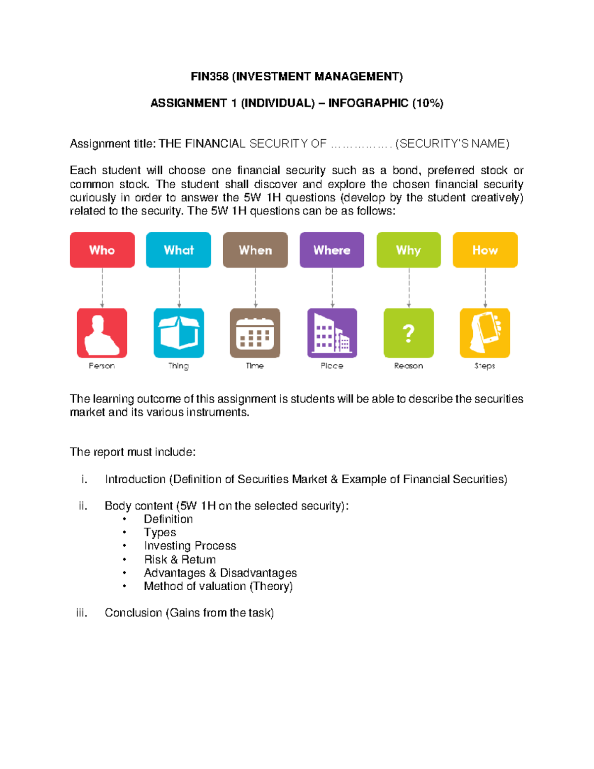 individual assignment fin358