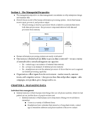 BT 333 Class Notes - 1/19/ Chapter 1 - Managing Data Individual Data ...