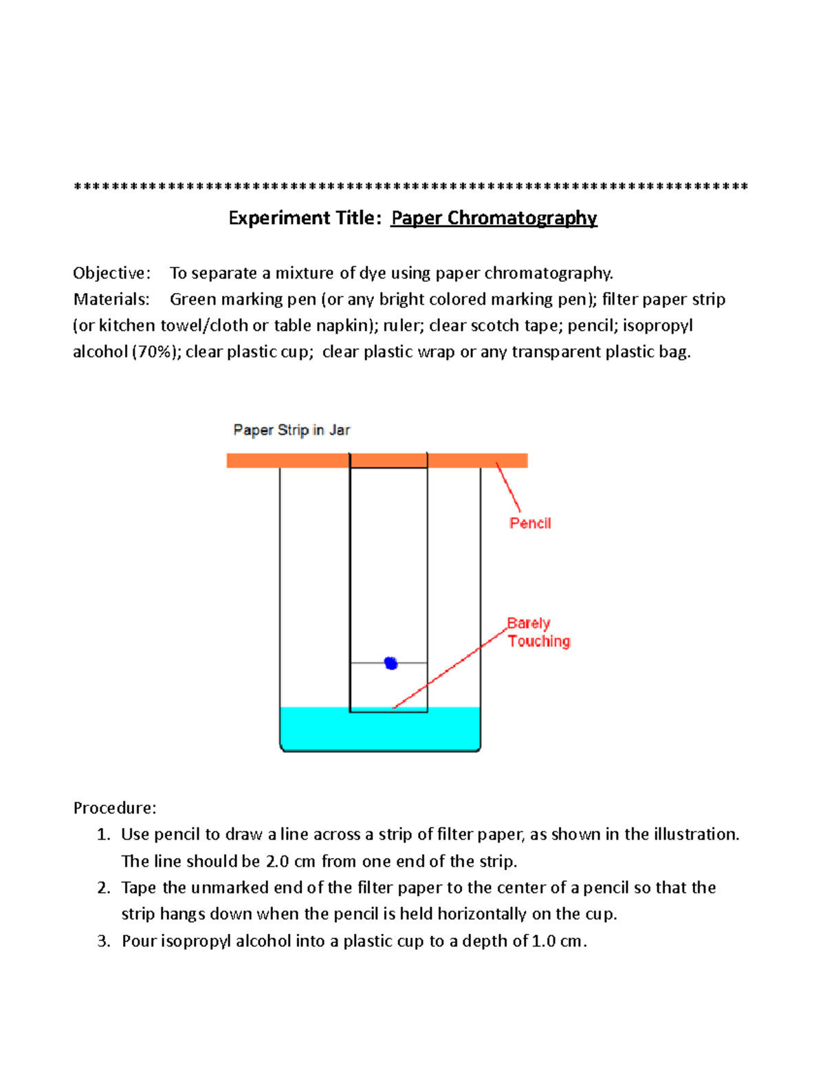 Chromatography Notes - IMMACULATE CONCEPTION POLYTECHNIC Senior High ...