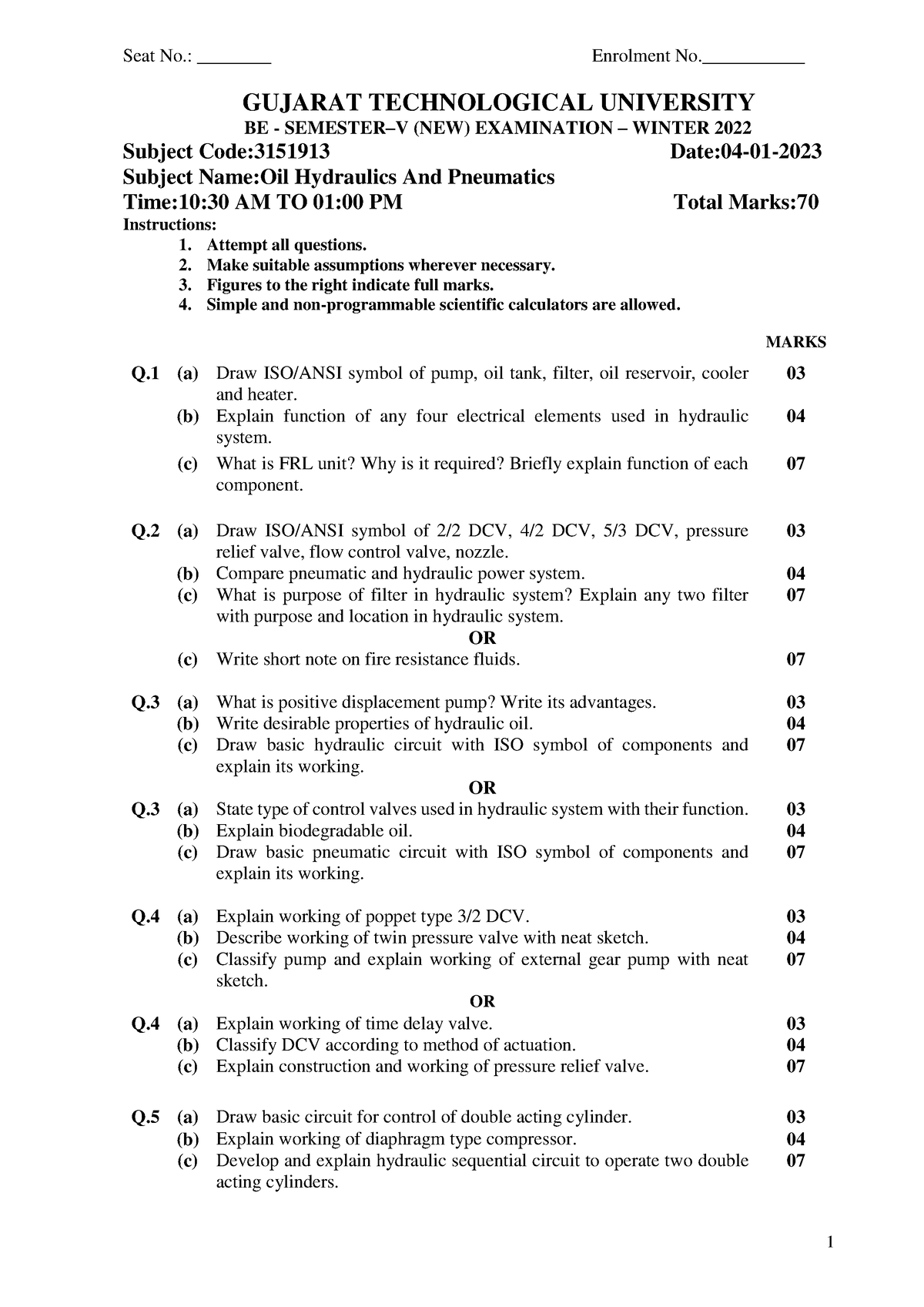 2022 - Notes - 1 Seat No.: ________ Enrolment No.___________ GUJARAT ...