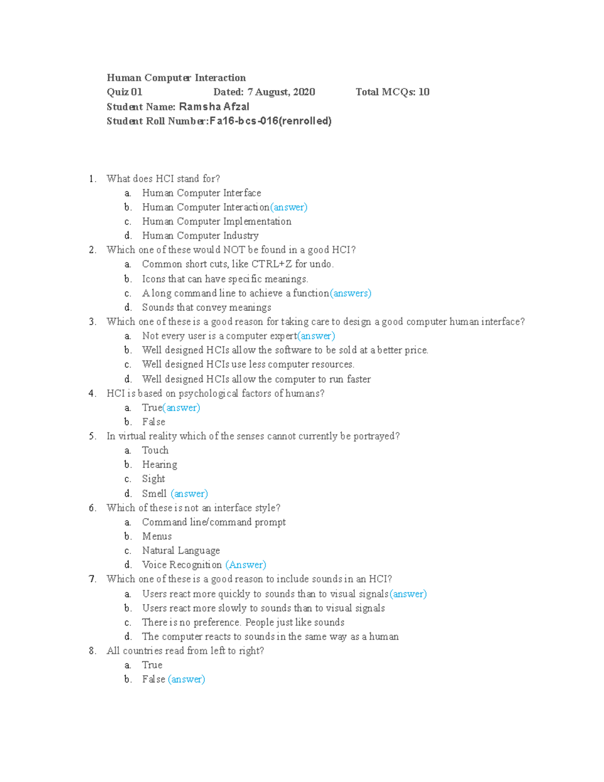 Fa16 Bcs 016 Hci Quiz 1 Studocu