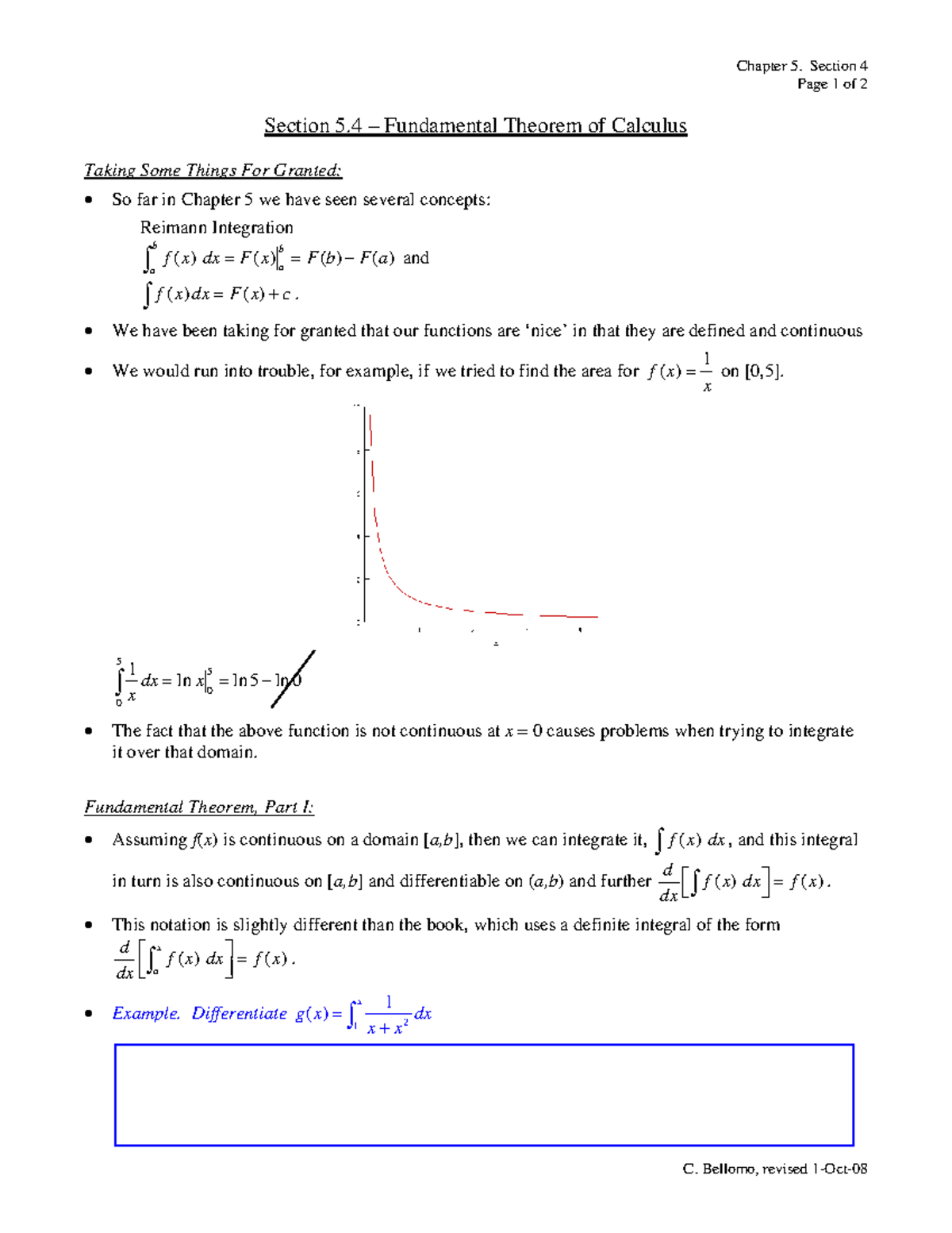 Ch05-Sect04B Section 5.4 – Fundamental Theorem of Calculus - Chapter 5 ...