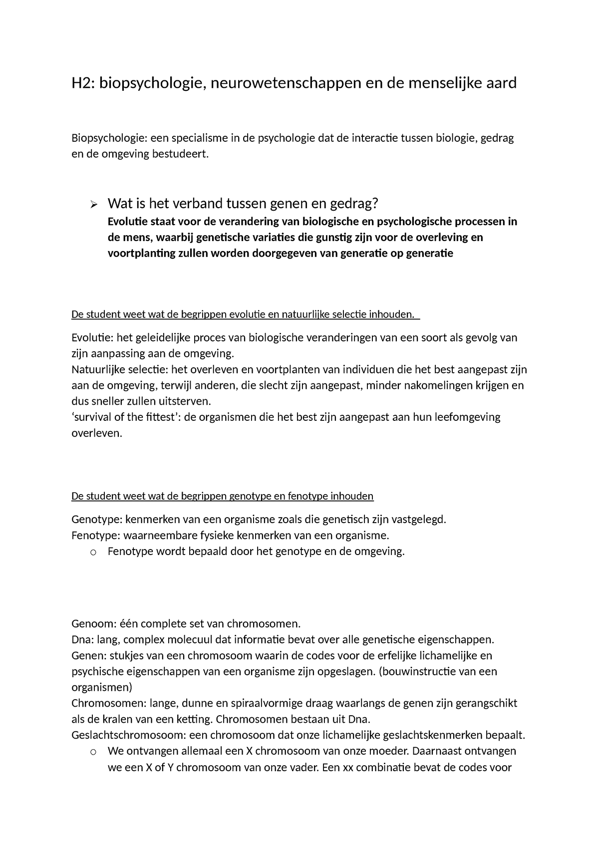 Samenvatting - Bok 1 - H2: Biopsychologie, Neurowetenschappen En De ...