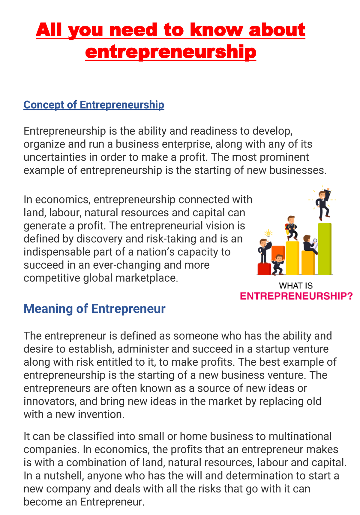 All You Need To Know About Entrepreneurship - All You Need To Know ...