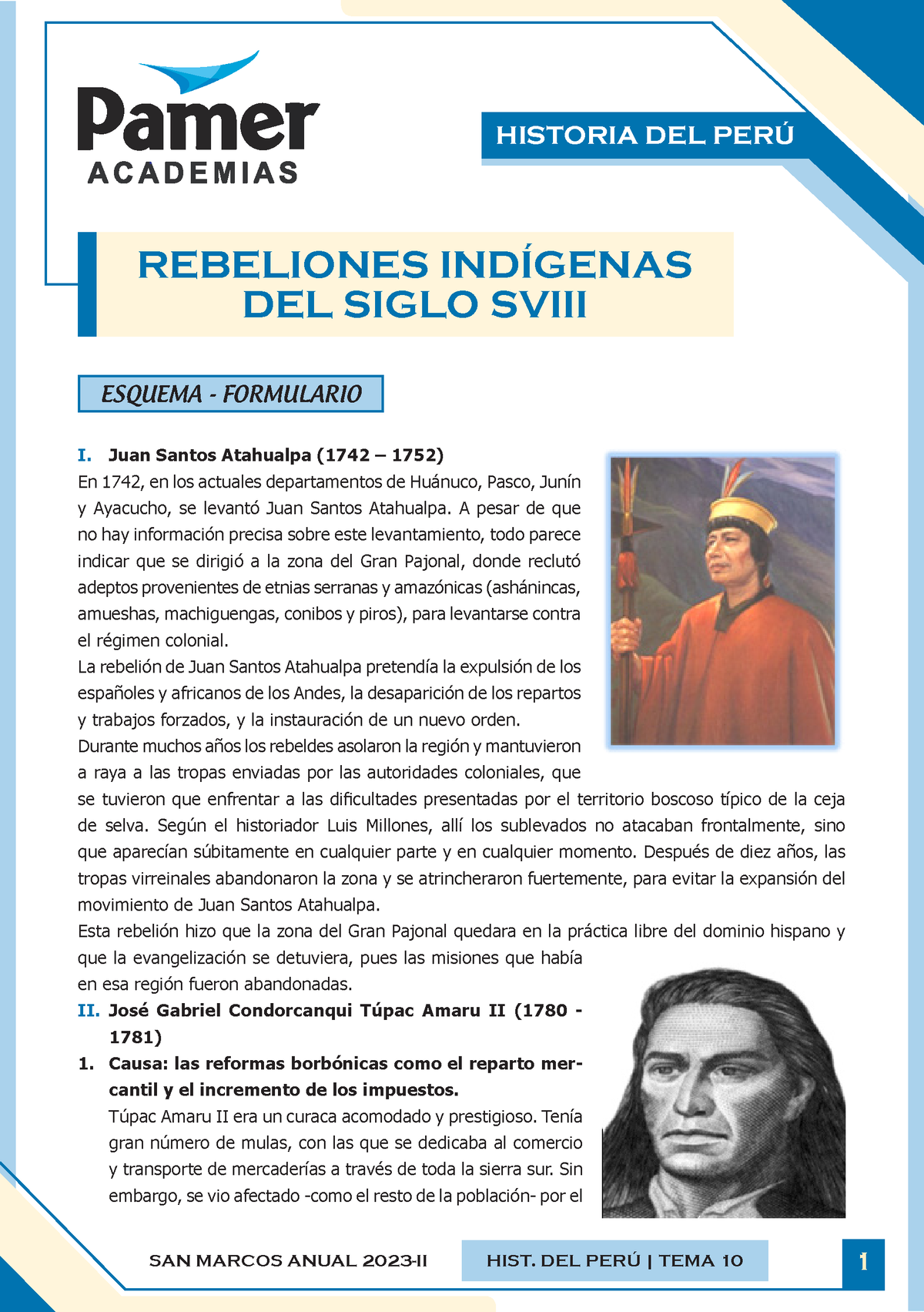 C Sem10 Hist. Perú Rebeliones Indígenas Del Siglo Xviii - HISTORIA DEL ...