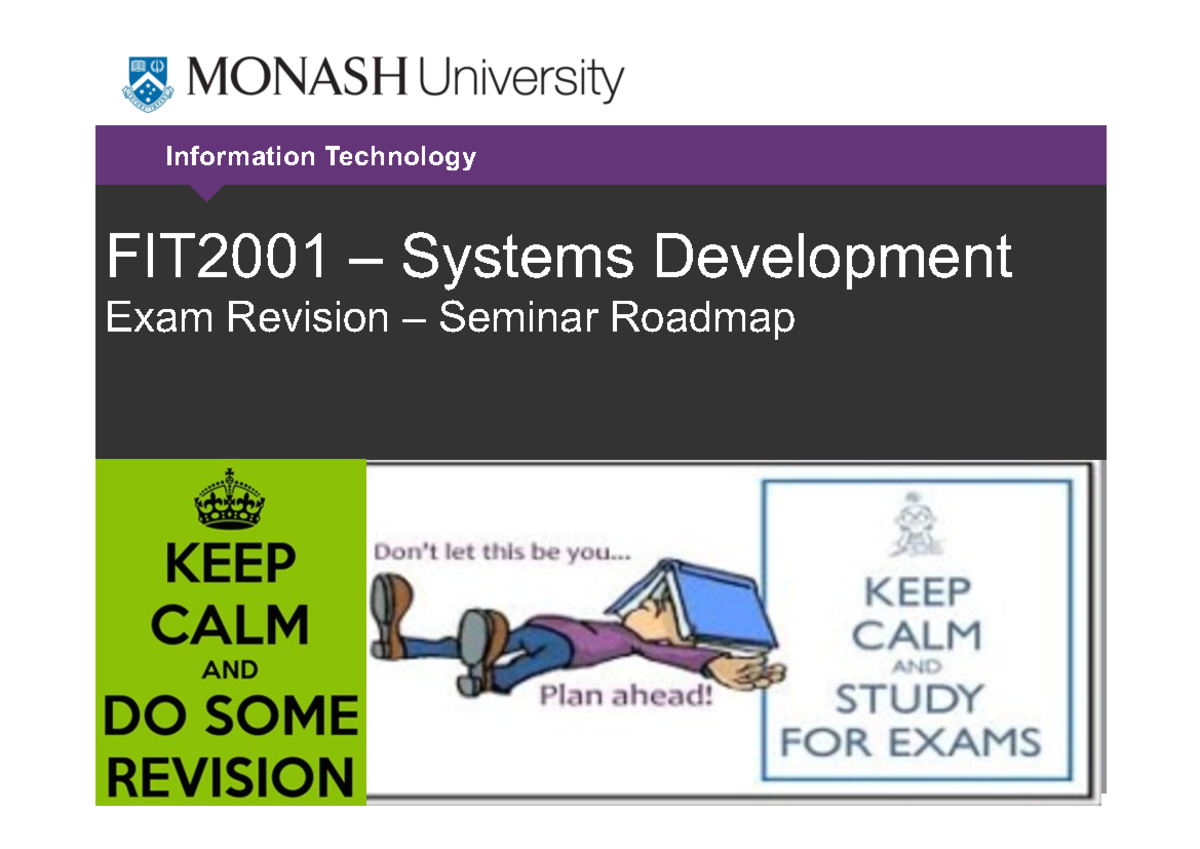 FIT2001 Seminar Topics Roadmap - Information Technology FIT2001 ...