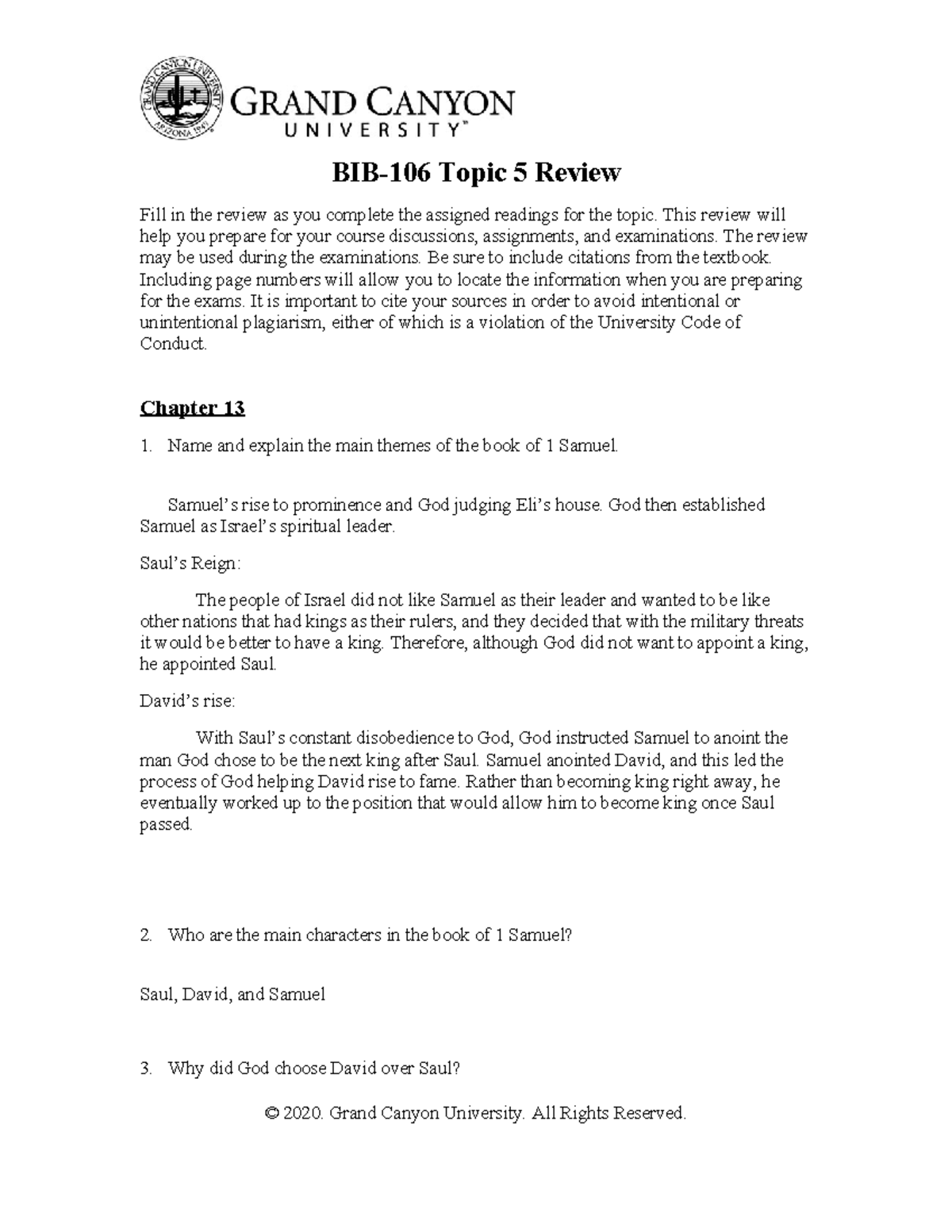 BIB 106 RS T5Review - BIB-106 Topic 5 Review Fill in the review as you ...