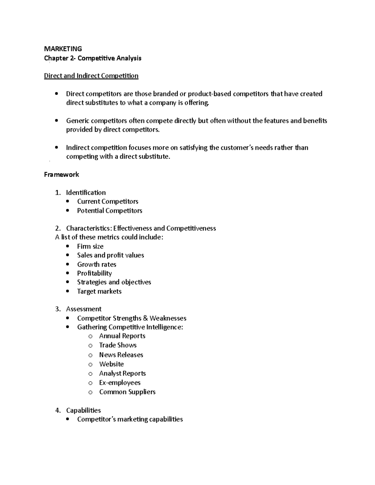 4- Competitive Analysis - MARKETING Chapter 2- Competitive Analysis ...