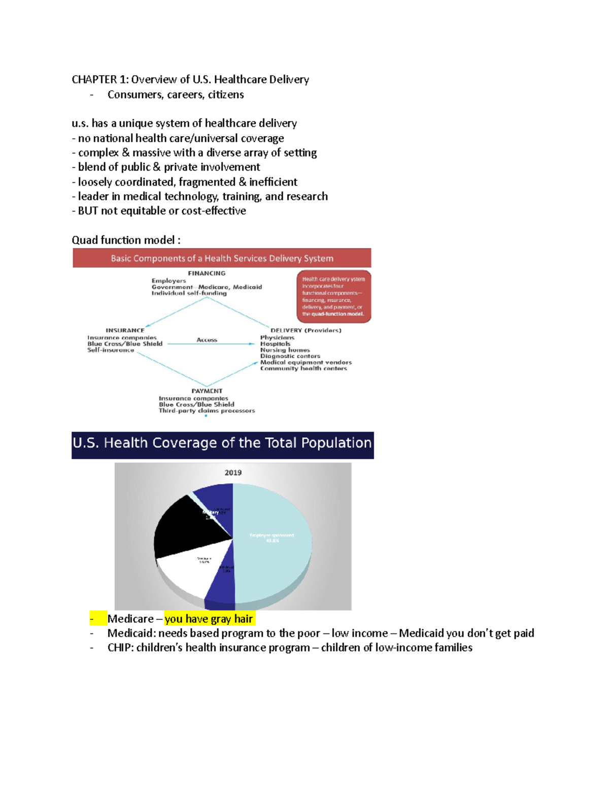Chp 1-overview of healthcare - CHAPTER 1: Overview of U. Healthcare ...