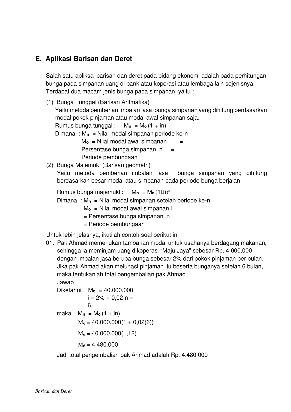 09-Aplikasi Barisan Dan Deret - E. Aplikasi Barisan Dan Deret Salah ...