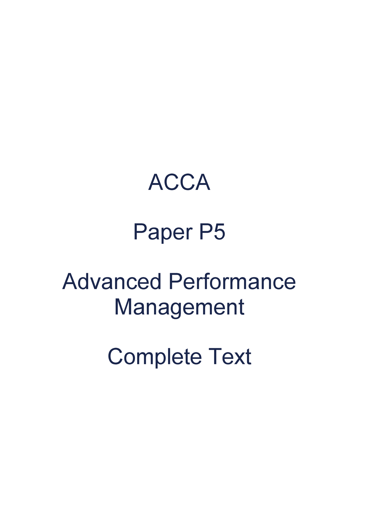 2015 BPP F5 Study Text - ACCA Paper P Advanced Performance Management ...