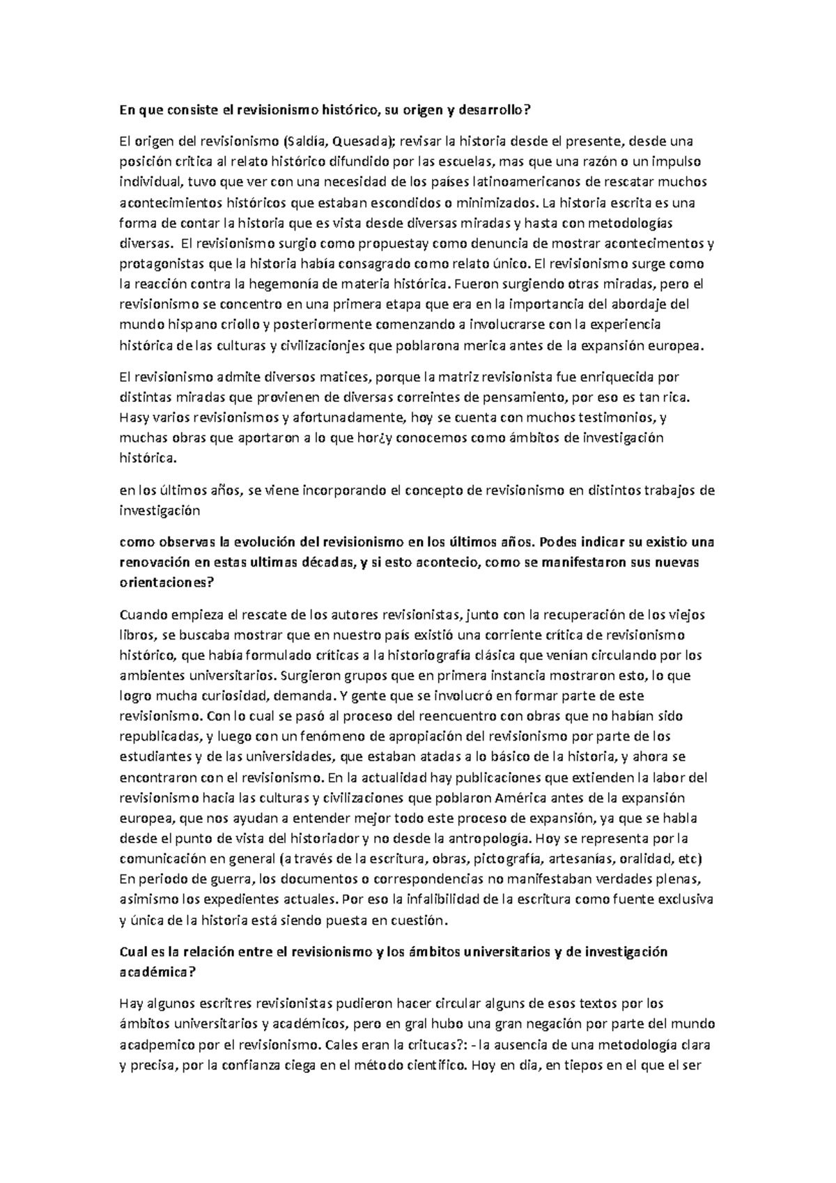 Revisionismo histórico - Pestanha - En que consiste el revisionismo ...