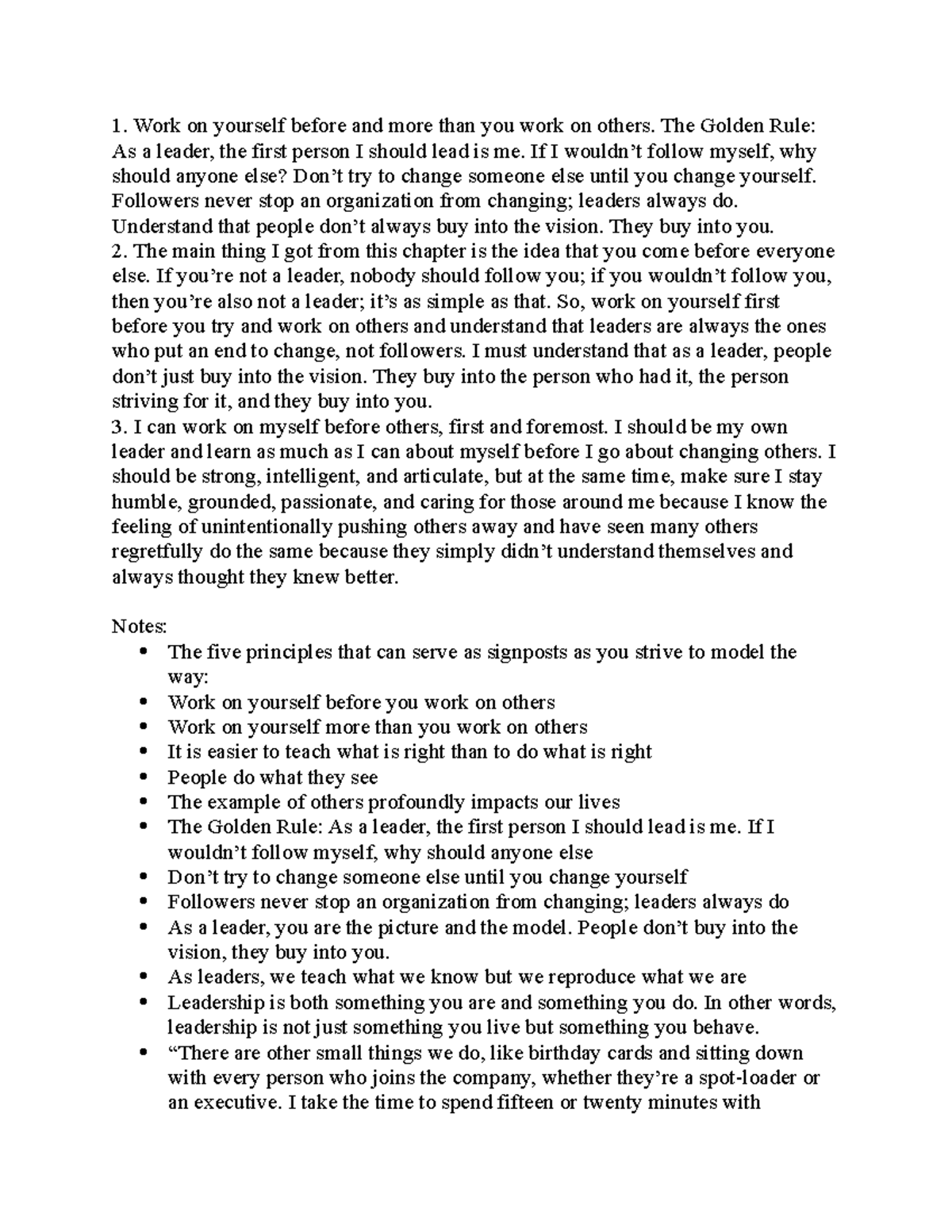 Leadership Challenge Chapter 3 - ACCT 210 - Studocu