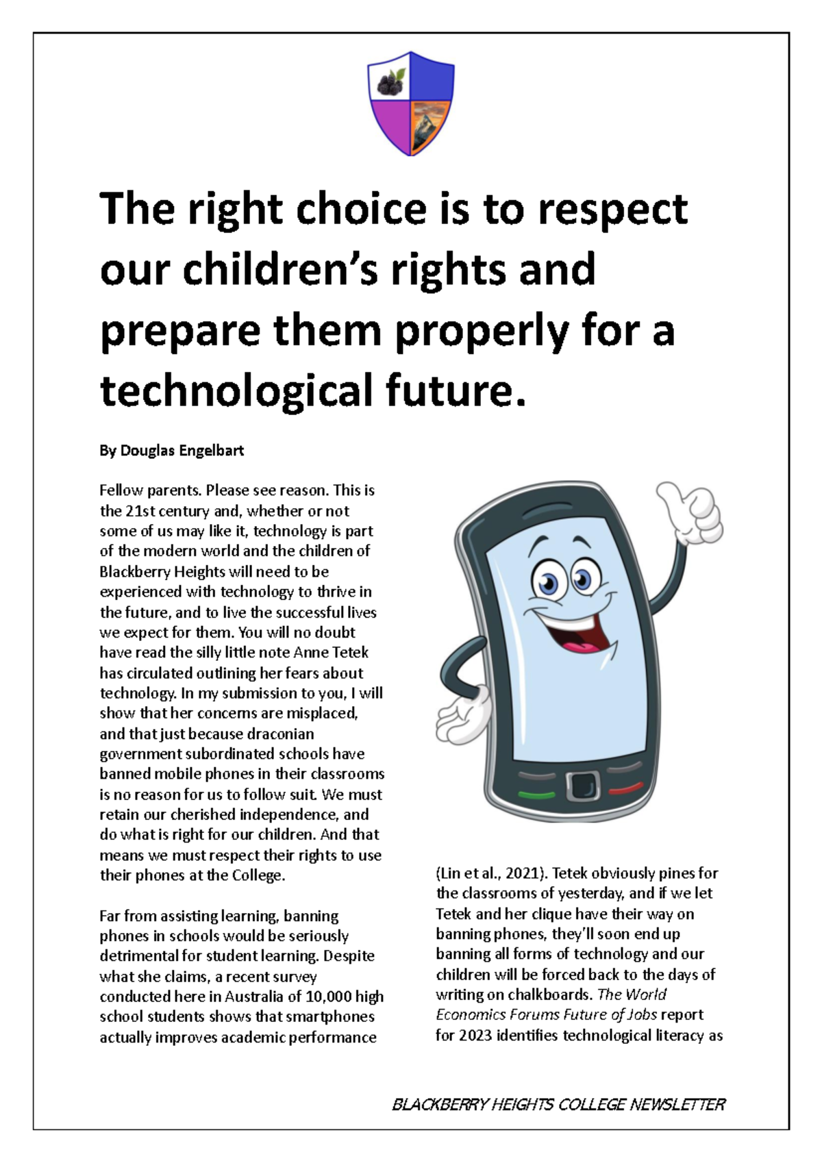 4. The right choice is to respect our childrens rights and prepare them ...