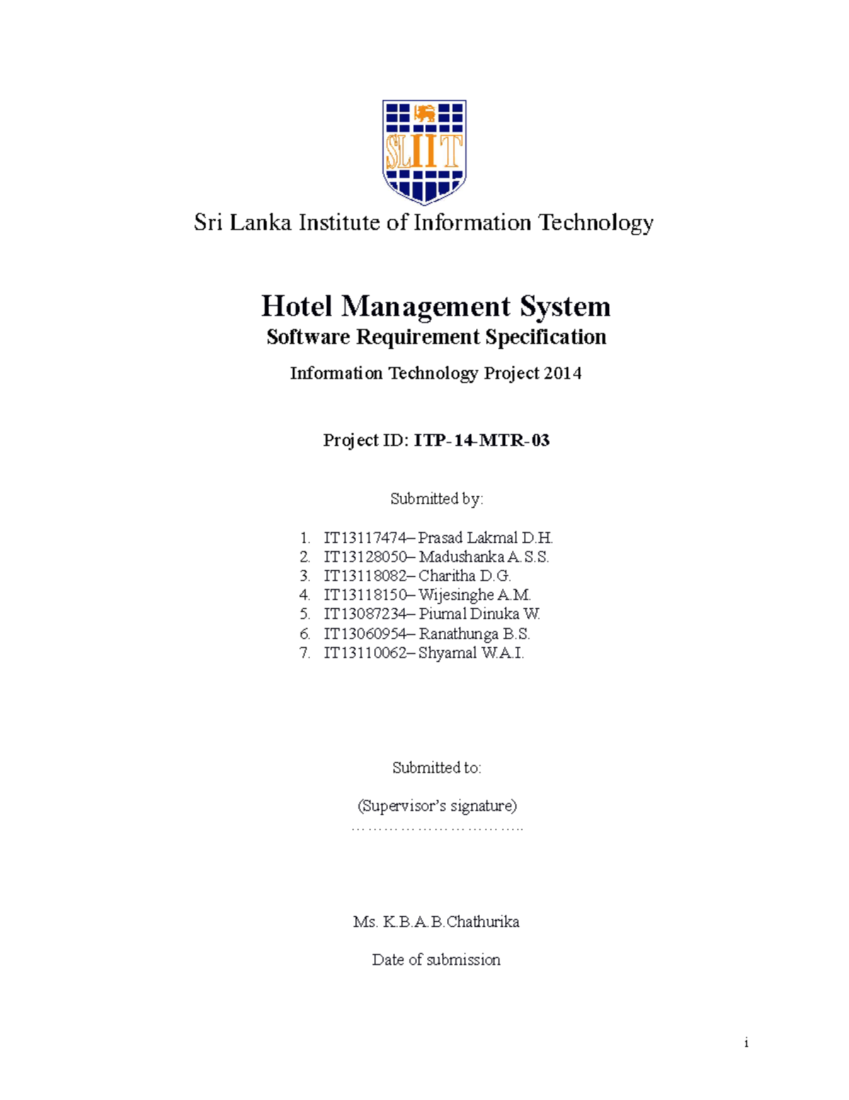 srs system requirement specification