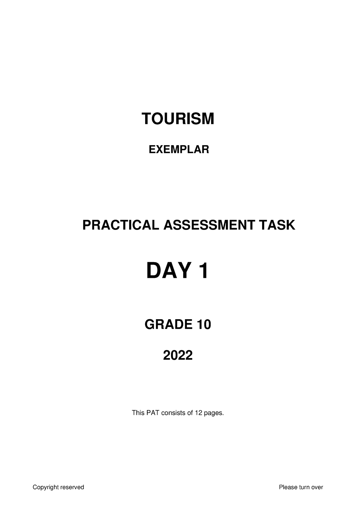 grade 10 tourism assignment