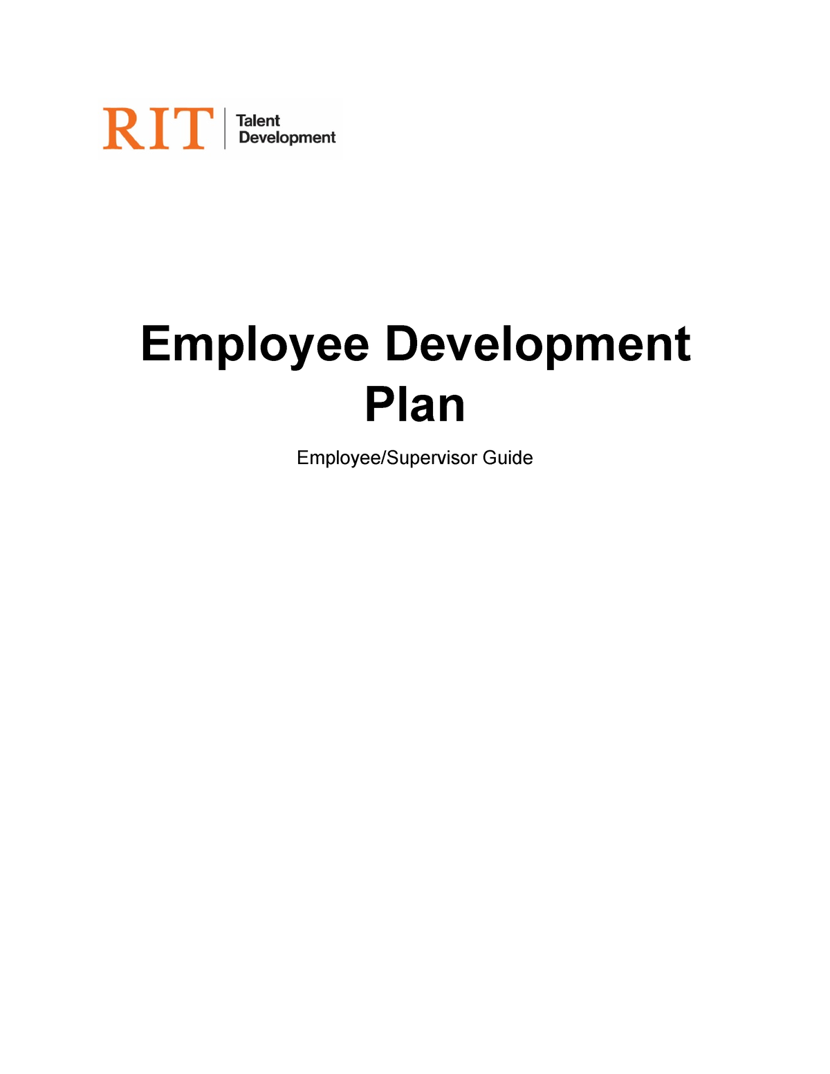 Employee developement plan - Employee Development Plan Employee ...