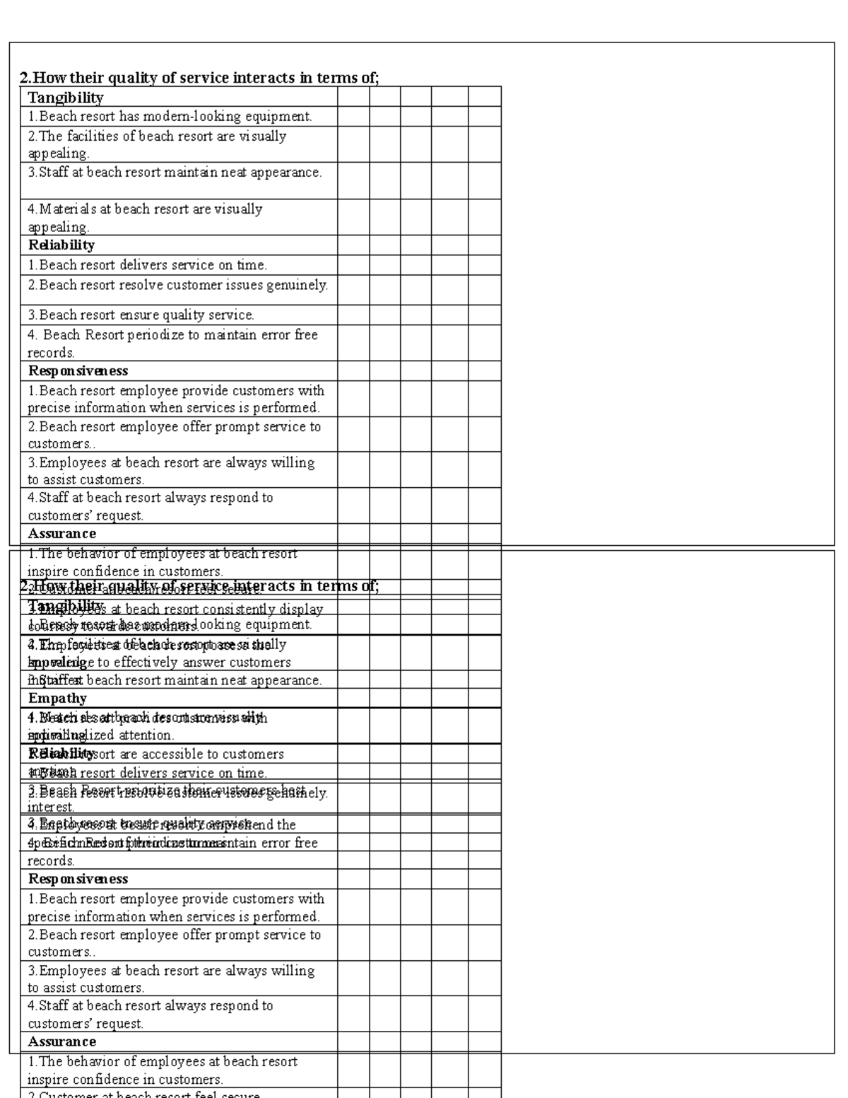 Pilot-Test - 2 their quality of service interacts in terms of ...