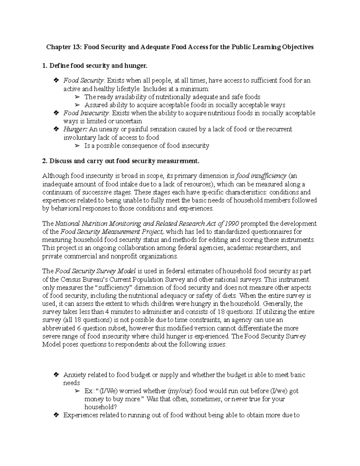 NTR 330 Ch 13 LO's - Completed chapter learning objectives - Chapter 13 ...