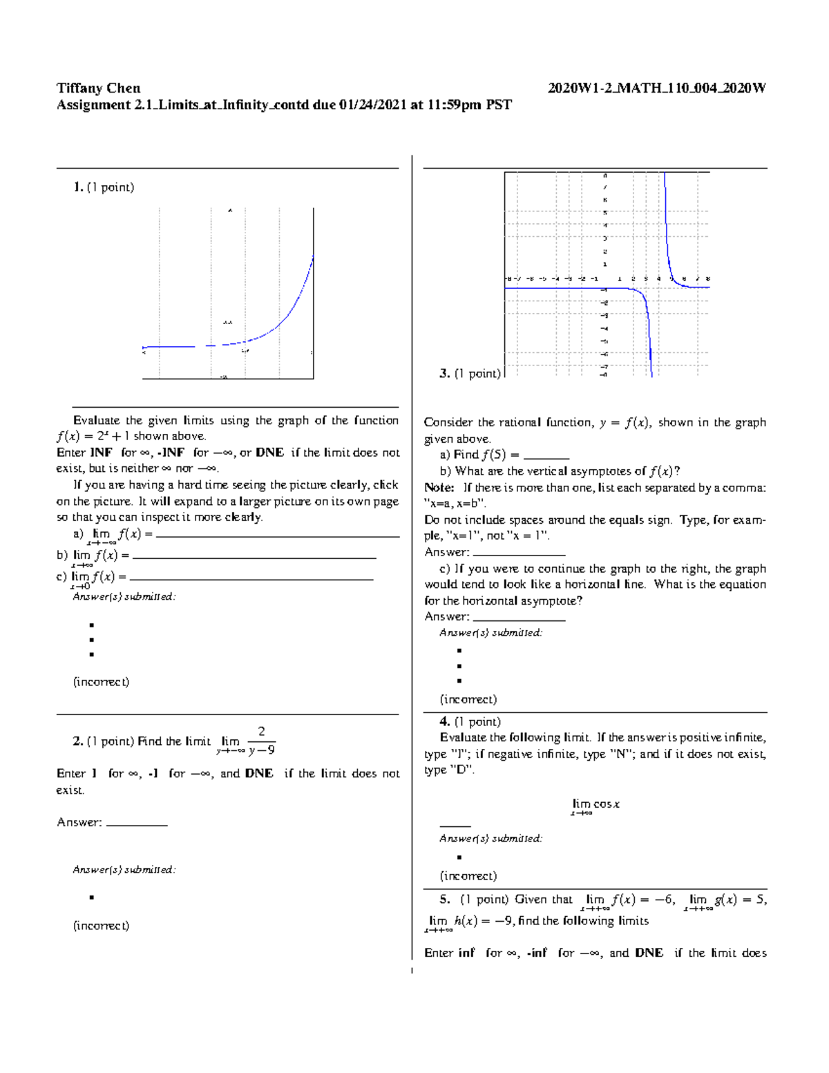 2.1 Webwork - Fghjkiukvu - Tiffany Chen 2020W1-2MATH 110004 2020W ...