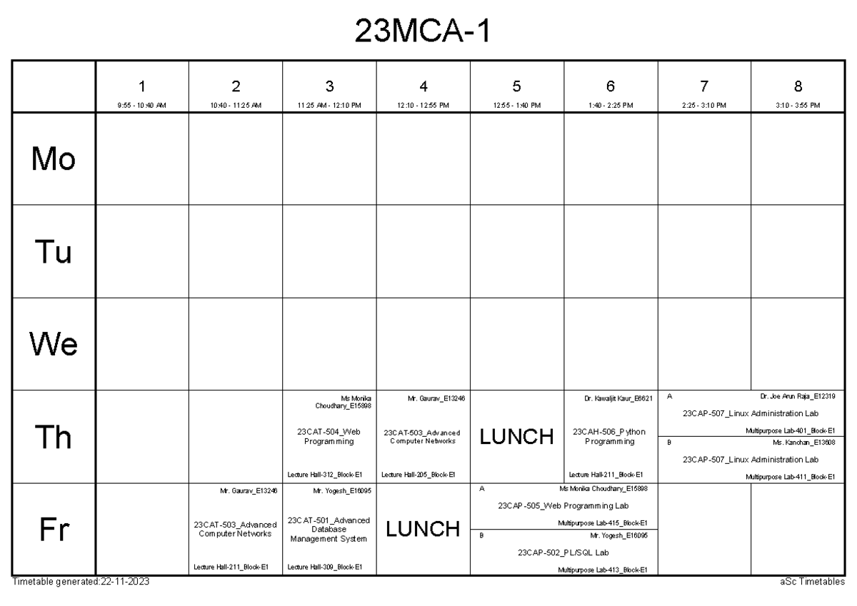 Special Timetable Classwise(23-11-2023) - LUNCH 23CAT-504_Web ...