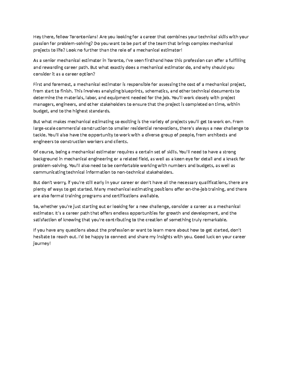 Mechanical estimators But what exactly does a mechanical estimator do