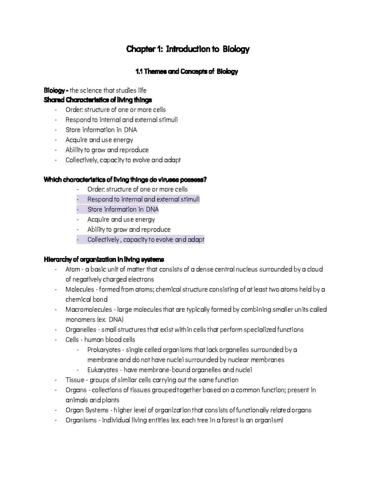 Lesson 1 - Principles Of Biology - Chapter 1: Introduction To Biology 1 ...