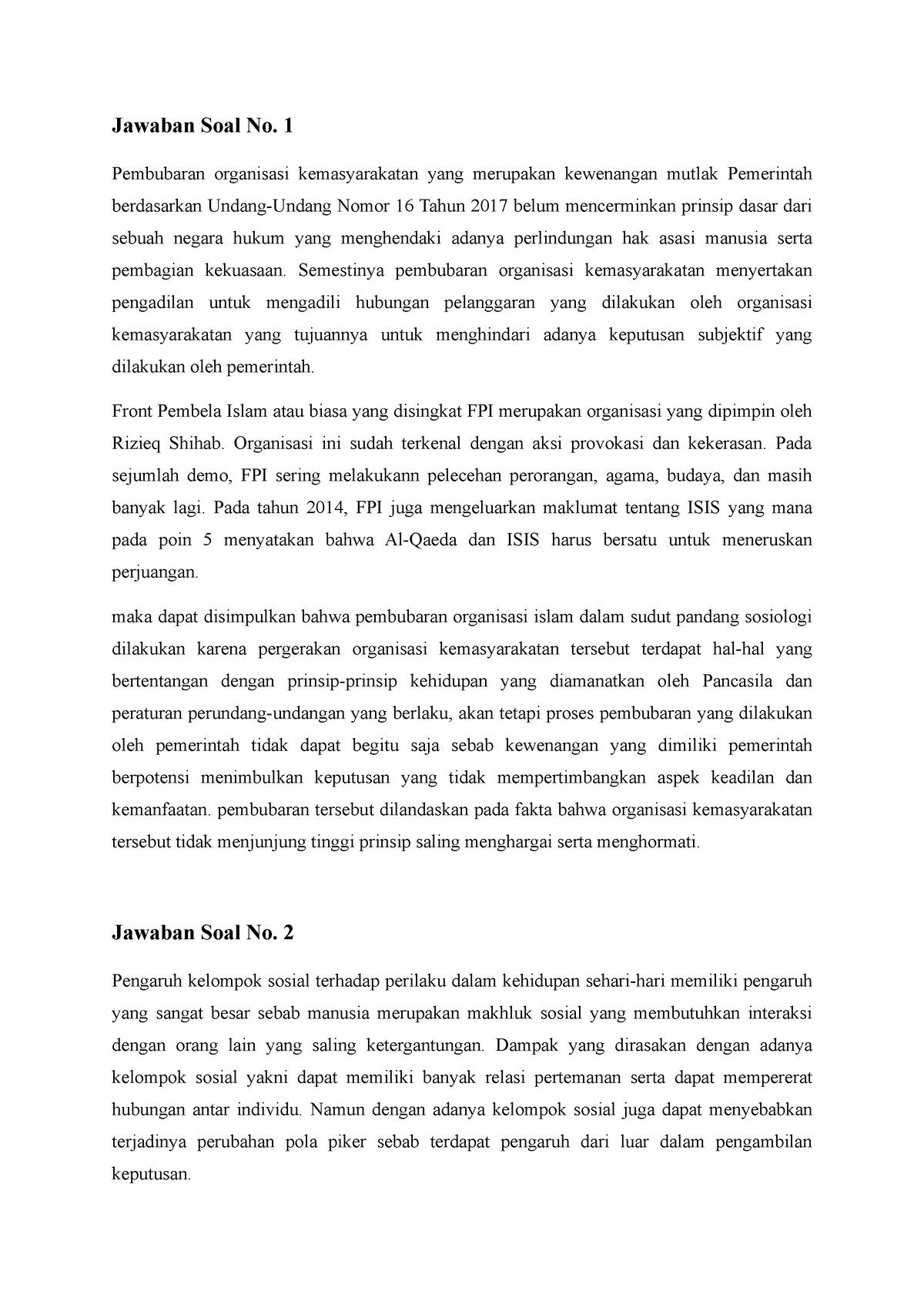 Tugas 2 ISIP4110-Pengantar Sosiologi - Pengantar Sosiologi - Studocu