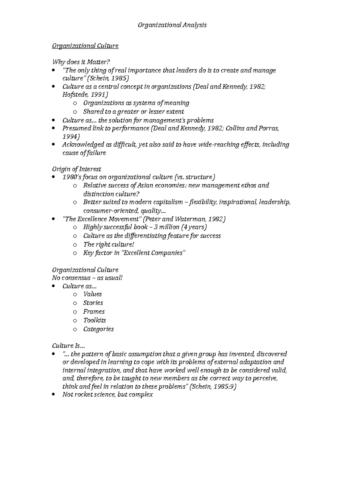 organizational culture analysis worksheet (assignment 2)